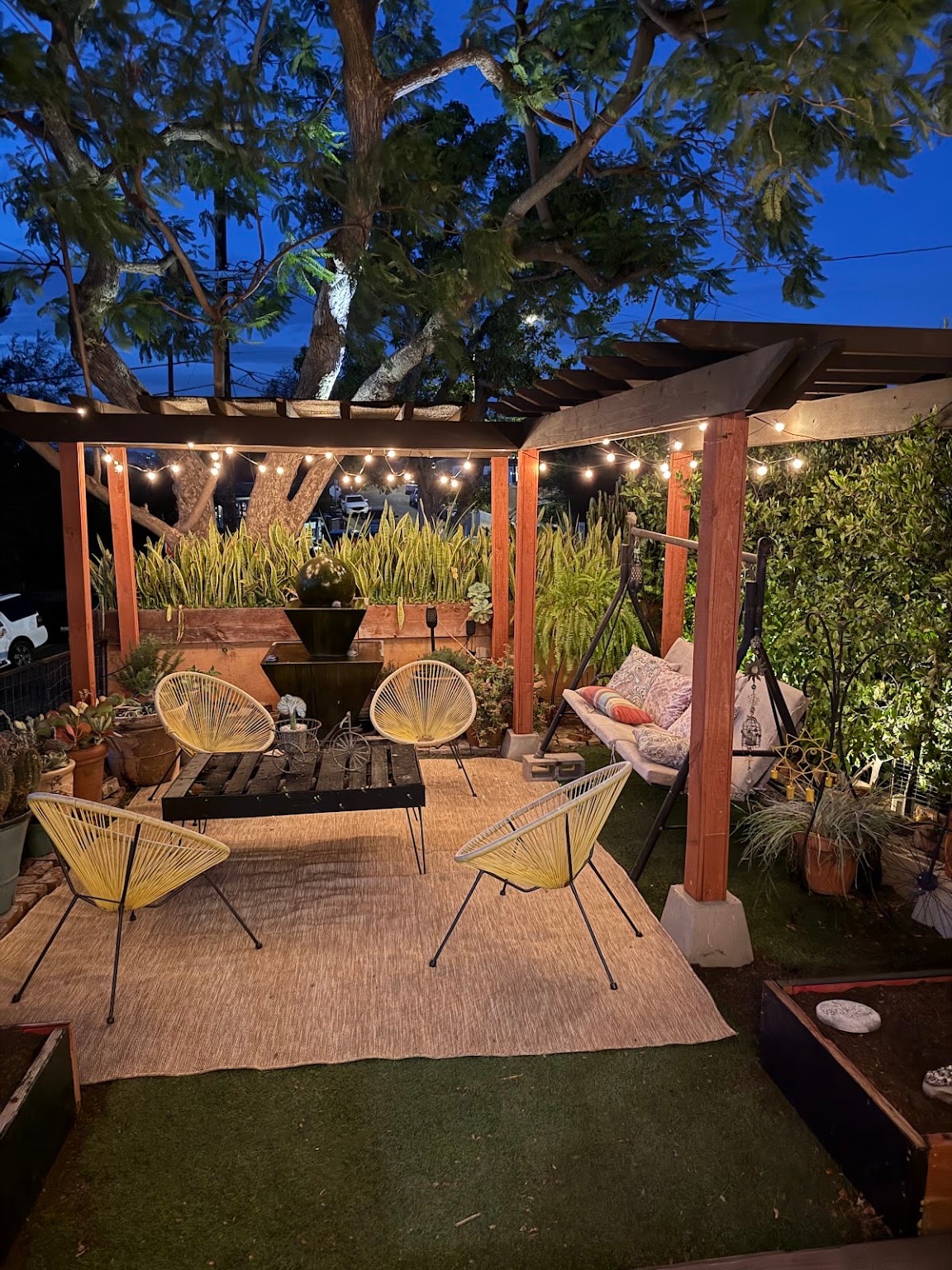 L-Shaped Patio Pergola